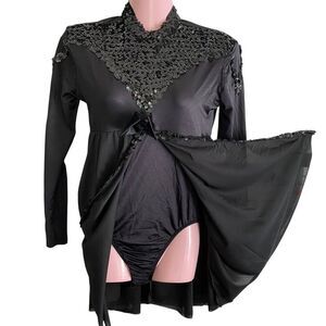 Curtain Call Costumes Lyrica Dress Womens Medium Long Sleeve Sequin Bodysuit Dan